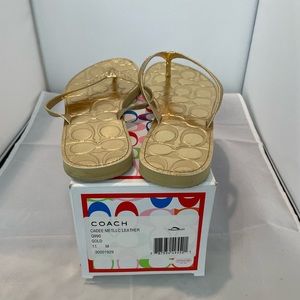 Coach Cadee Metallic leather flip flop